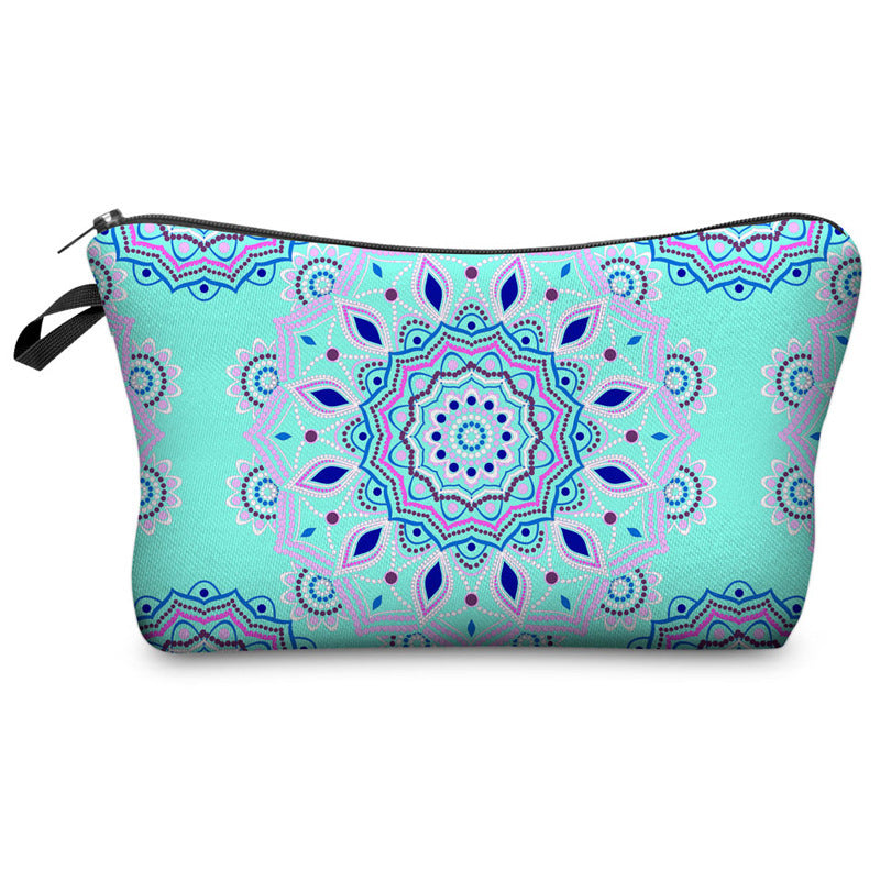 Wholesale Dacron Datura Printed Pattern Cosmetic Storage Bag